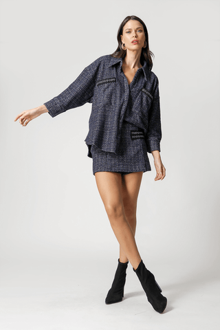 Shorts Saia Tweed - MARINHO