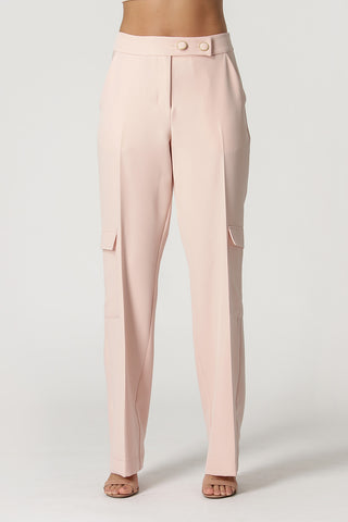 Pantalones con bolsillos laterales - NUDE