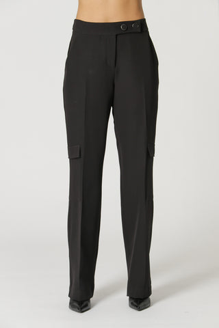 Pantalones con bolsillos laterales - NEGRO