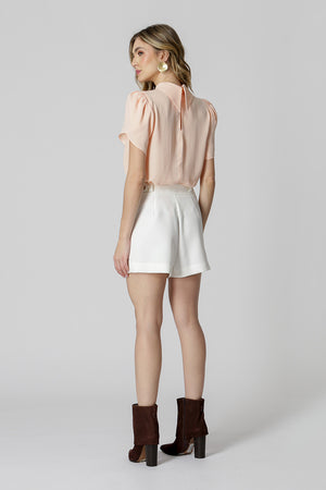 Blusa Gola Alta Manga Tulipa