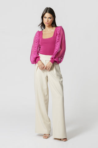 Blusa Recta Mariposa - FUCSIA