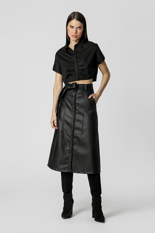 Camisa Cropped Franzida - PRETO