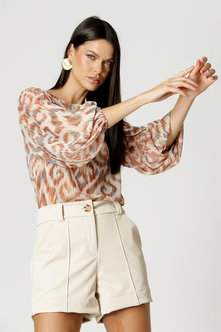 Blusa Manga Longa Estampada - ANIL 3073