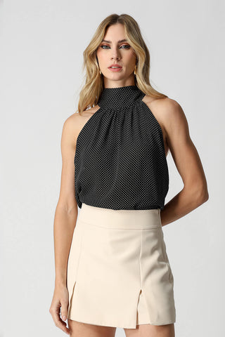 Blusa Sem Manga Com Laço - PRETO 90167
