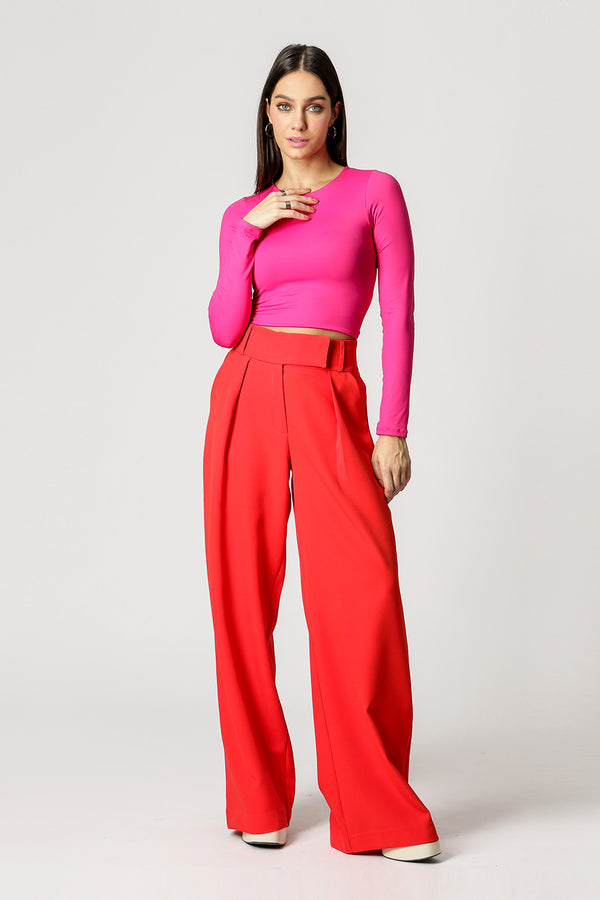 Blusa Cropped Manga Longa