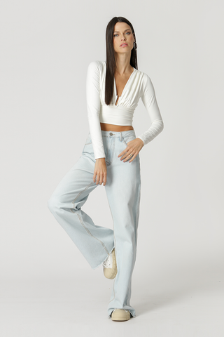 Blusa Decote Piercing - OFF WHITE 1