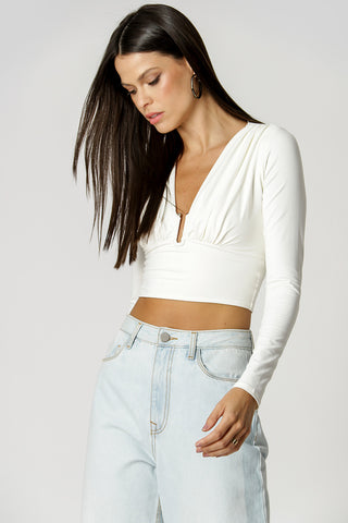Blusa Decote Piercing - OFF WHITE 1