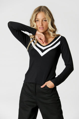 Blusa de manga larga - NEGRA