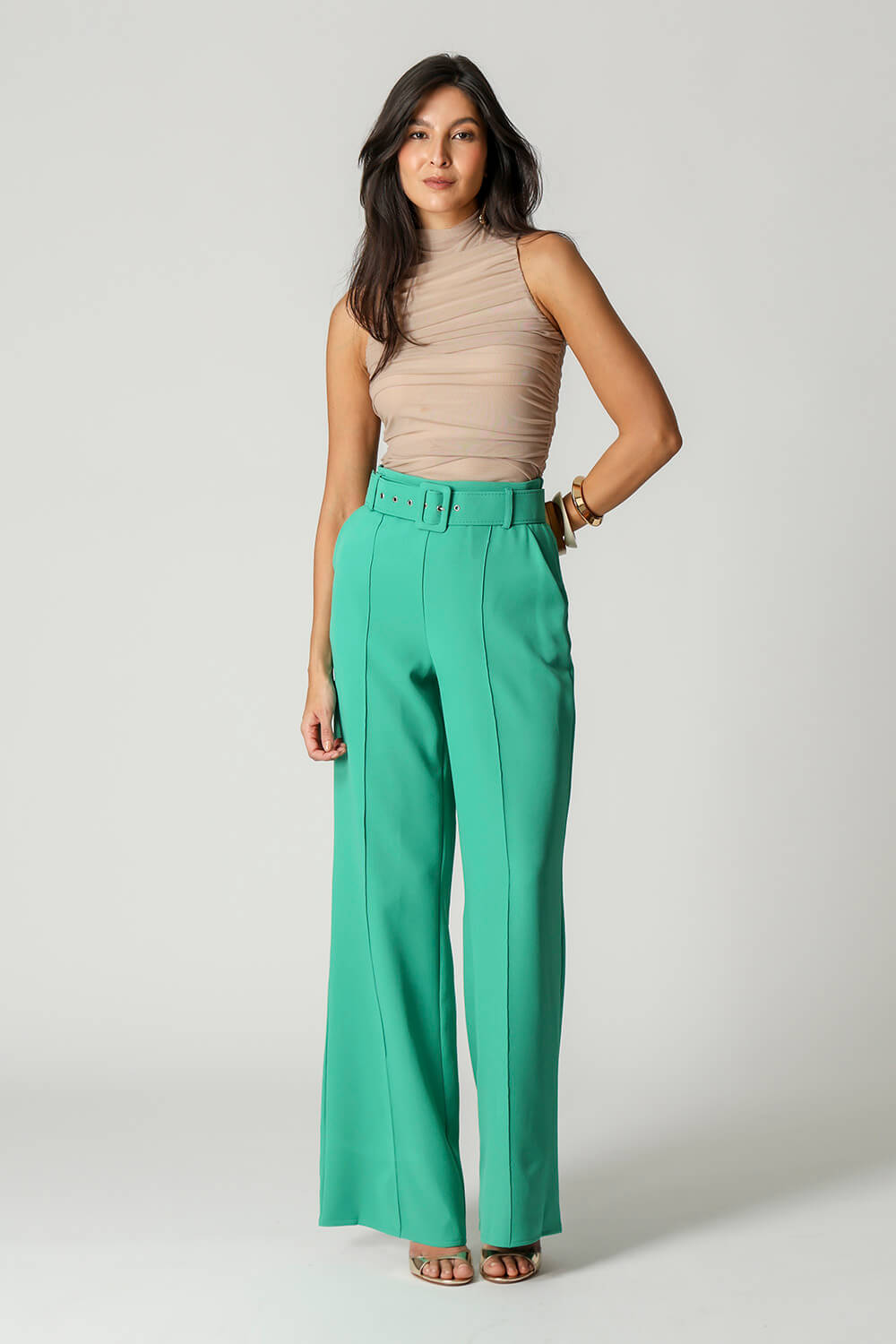 Calça Pantalona Cintura Alta TRIMIX