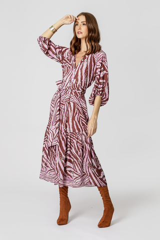 Vestido midi estampado - LILAS 6048