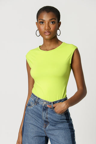 Blusa corta de manga corta - FOLHA