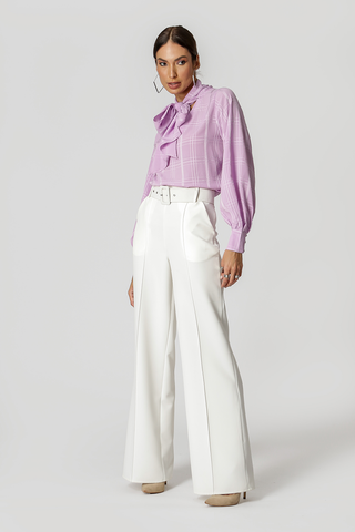 Blusa Decote com Laço - LILAS CLARO