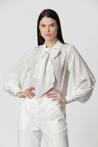 Blusa Decote com Laço - OFF WHITE