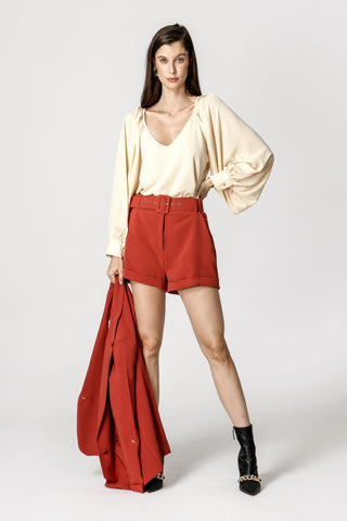 Blusa com Pregas no Ombro - PELE