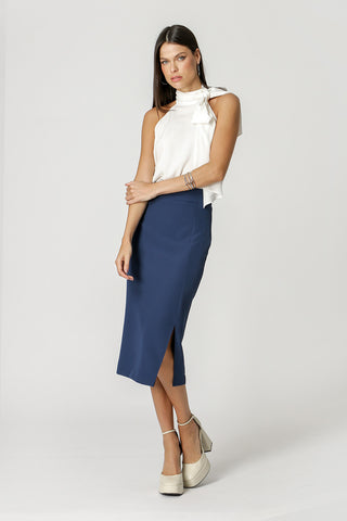 Blusa Com Lenço Gola - OFF WHITE