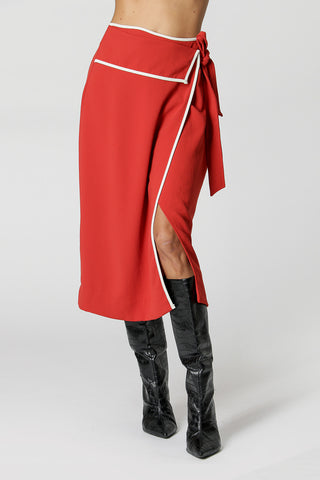Saia Com Amarração Lateral - VERMELHO ESC
