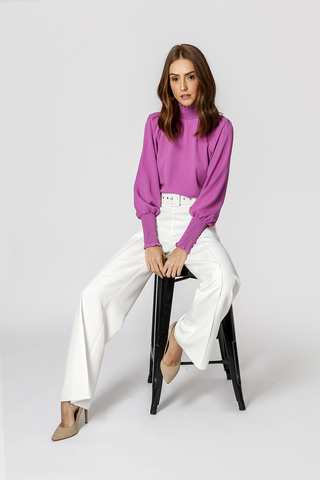 Blusa Manga de Lastex - LILAS