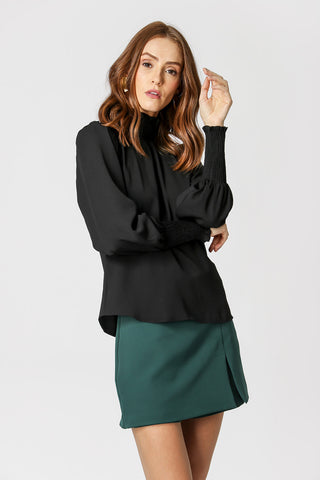 Blusa Manga de Lastex - PRETO