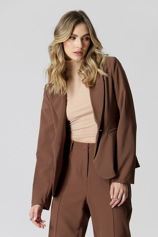 Blazer Básico Com Shape Clássico - CAFE