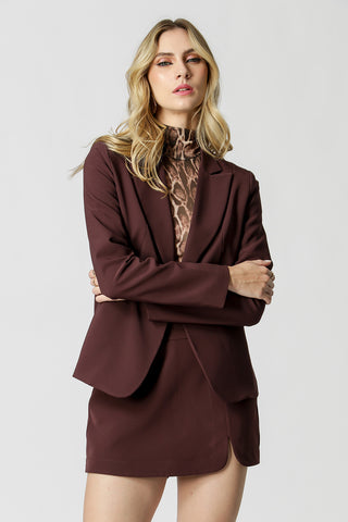 Blazer Básico Com Shape Clássico - CAFE 1