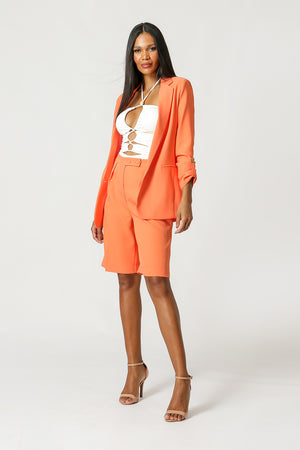 Blazer Alfaiataria Longline Botões Dourados