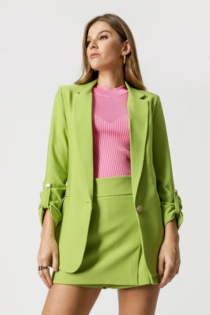 Blazer Alfaiataria Longline Botões Dourados