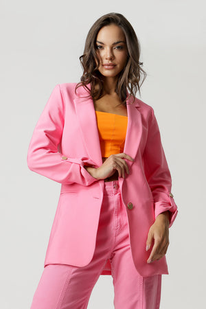 Blazer Alfaiataria Longline Botões Dourados