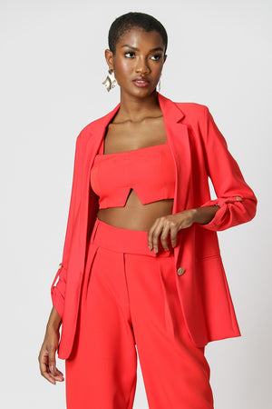 Blazer Alfaiataria Longline Botões Dourados