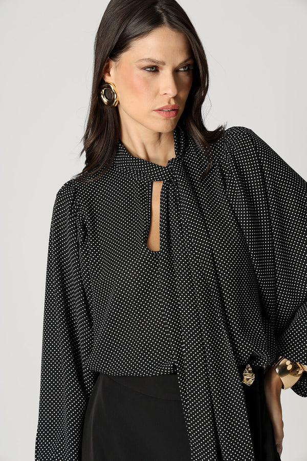 Blusa Estampada Com Laço