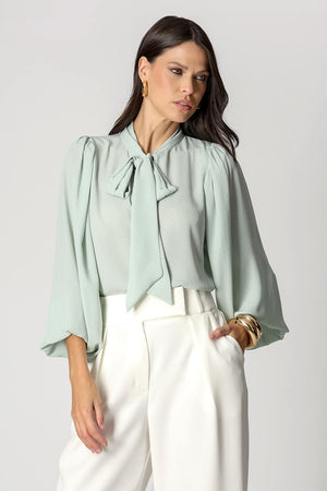 Blusa Estampada Com Laço