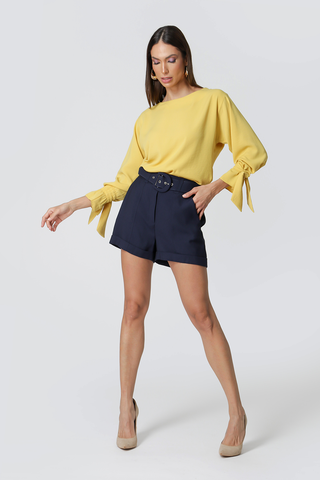 Blusa Amarração Manga - MOSTARDA 1