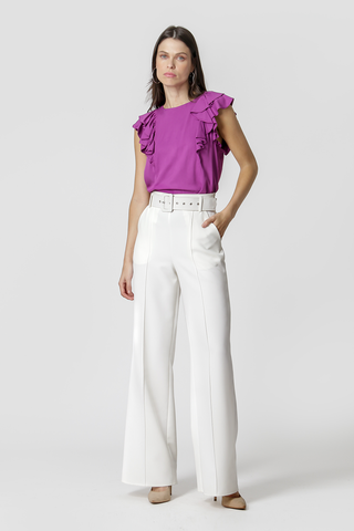 Blusa com Ombro de Babado - FUCSIA