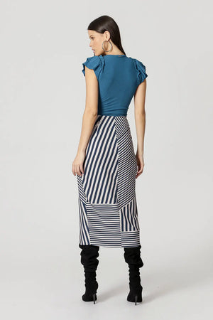 Blusa Canelada Manga Babados TRIMIX