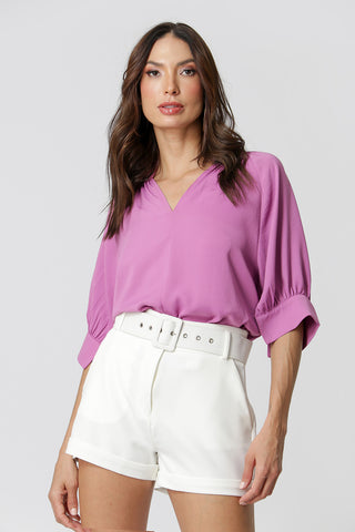 Blusa Detalhe Punho - LILAS CLARO