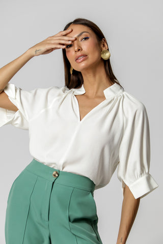 Blusa Detalhe Punho - OFF WHITE