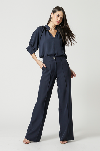 Blusa Detalhe Punho - MARINHO