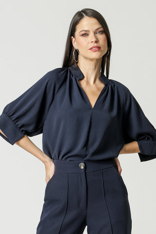 Blusa Detalhe Punho - MARINHO