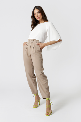 Calça Clochard Com Cinto - FENDI