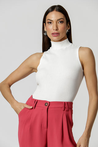 Blusa Gola Alta Cava Americana - OFF WHITE