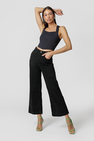 Blusa con corsé - NEGRA