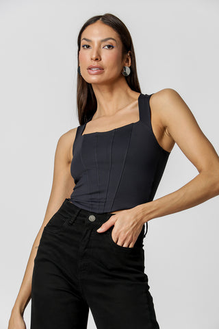 Blusa con corsé - NEGRA