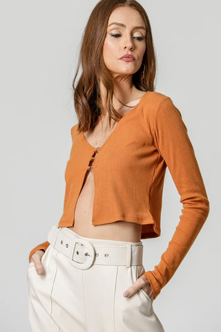 Blusa com Abertura Metal - LARANJA ESC