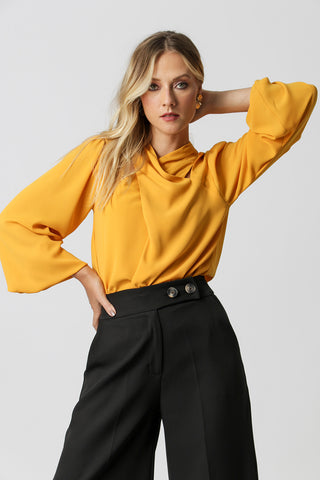 Blusa Transpassada - MOSTARDA