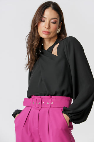 Blusa Transpassada - PRETO