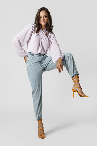 Blusa Transpassada - LILAS CLARO