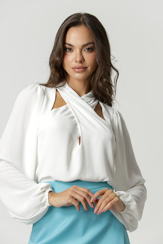 Blusa Transpassada - OFF WHITE