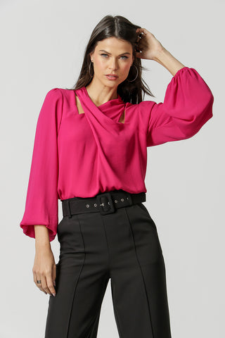 Blusa Transpassada - FUCSIA