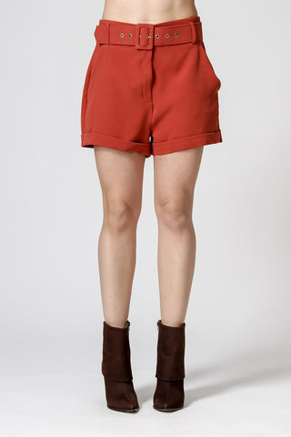 Shorts Alfaiataria com Cinto - TELHA