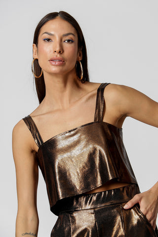 Camiseta sin mangas con espalda abierta - COBRE