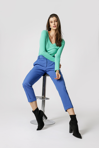 Blusa de manga larga con cuello en V - PALMEIRA 1